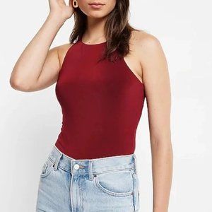 NWT Express Body Contour Silky High Neck Thong Bodysuit In Beautiful Burgundy
